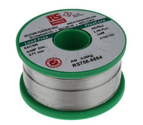 RS PRO Wire, 0.71mm Lead Free Solder, 217°C Melting Point.